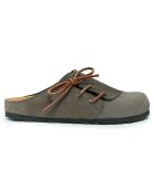 Grijze leren klompen van Ester fluweel