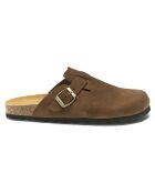 Sabots en velours de cuir Noé marron