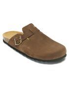 Sabots en velours de cuir Noé marron