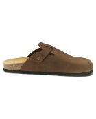 Sabots en velours de cuir Noé marron