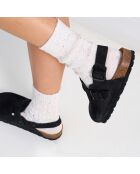 Zuecos Oscar de piel aterciopelada negra