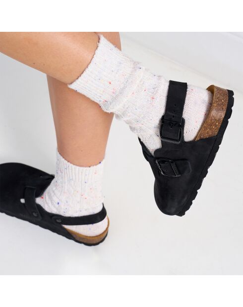 Zuecos Oscar de piel aterciopelada negra