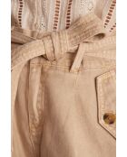 Beigefarbene, übergefärbte Shorts von Maurice Sh