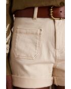 Lila Sh korte broek met crèmekleurige overgeverfde