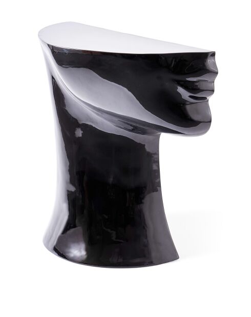 Statue Tête gauche bas noire - 41x33x79 cm