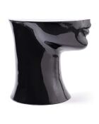 Statue Tête gauche bas noire - 41x33x79 cm