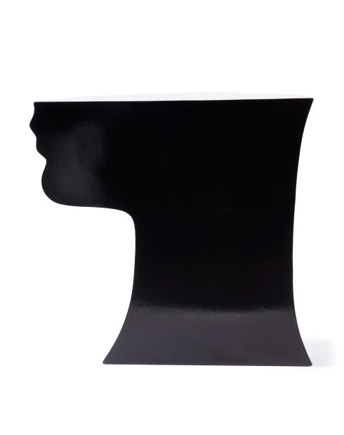 Statue Tête gauche bas noire - 41x33x79 cm