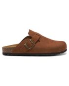 Noé braune Leder-Clogs aus Samt
