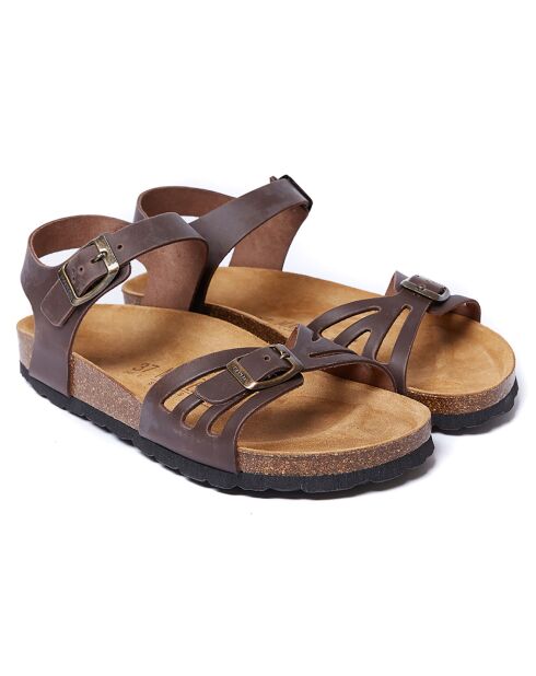 Braune Ledersandalen Neva