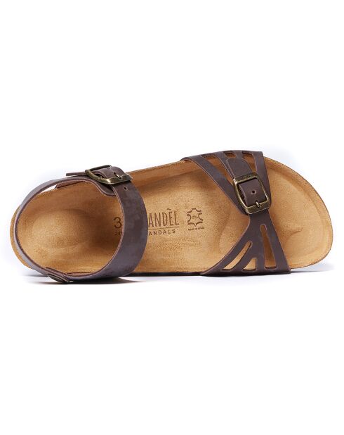 Braune Ledersandalen Neva