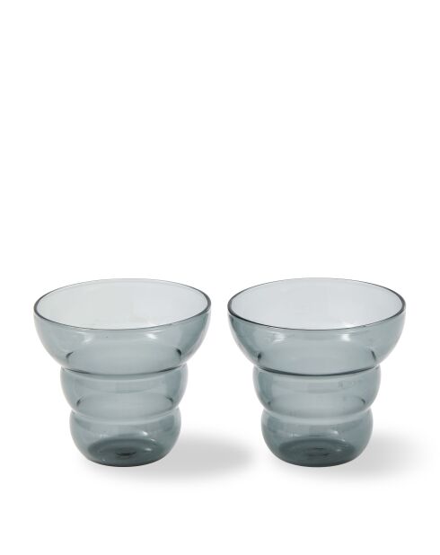 2 gobelets Mizu Kiri gris clair - D10xH9 cm