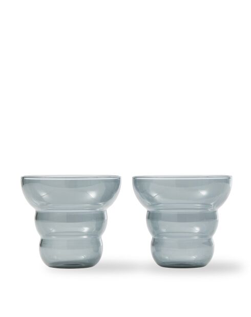 2 gobelets Mizu Kiri gris clair - D10xH9 cm