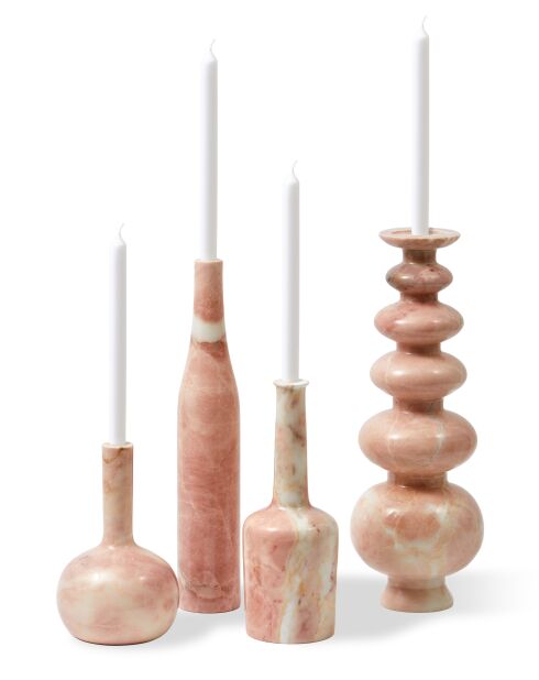 Bougeoir rose whisky - D12.5xH32.9 cm