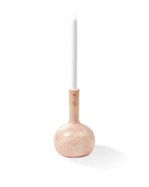 Bougeoir cloche rose - D16xH25 cm