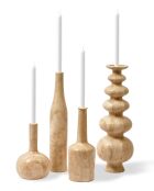 Bougeoir cloche beige - D16xH25 cm