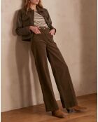 Kaki T-shirt met madeliefjes