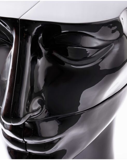 Statue Tête gauche haut noire - 56x46xH40