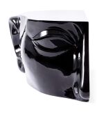 Statue Tête gauche haut noire - 56x46xH40