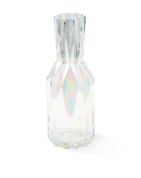 Vase plis verre lustre multicilore L - D14xH40 cm