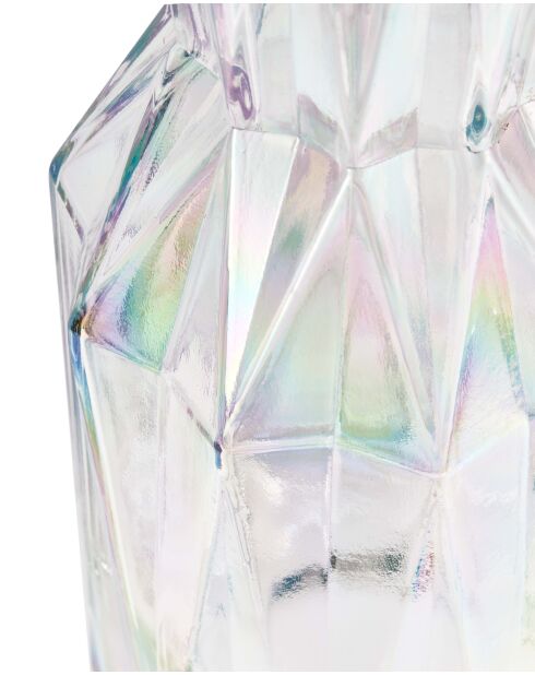 Vase plis verre lustre multicilore L - D14xH40 cm