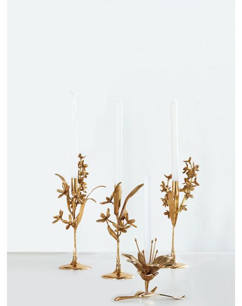 Portavelas dorado bergamota - 10,5x13x31 cm