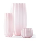 Kerzenhalter aus rosafarbener Hurricane-Melone - D13,7xH10 cm