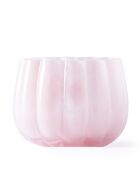 Kerzenhalter aus rosafarbener Hurricane-Melone - D13,7xH10 cm