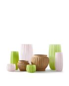 Kerzenhalter aus rosafarbener Hurricane-Melone - D13,7xH10 cm