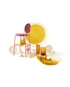 Kerzenhalter aus rosafarbener Hurricane-Melone - D13,7xH10 cm