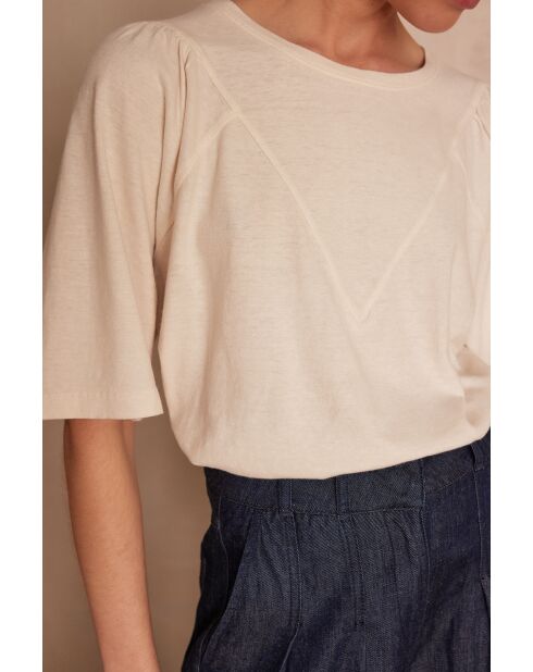 Cremefarbenes T-Shirt Angele