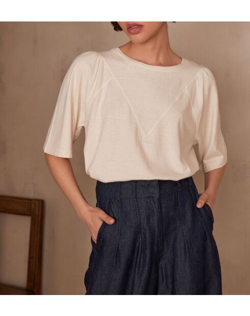 Cremefarbenes T-Shirt Angele