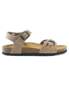 Neva taupe fluwelen leren sandalen