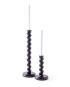 Portavelas Twister negro XL - D16x H49 cm