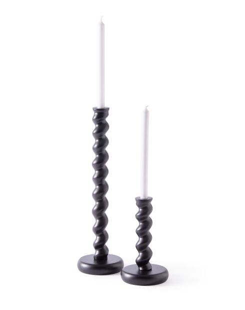 Portavelas Twister negro XL - D16x H49 cm