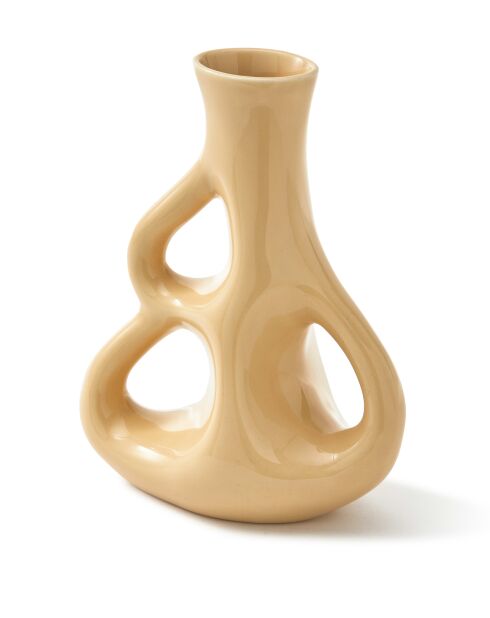 Vase trois oreilles beige S / H21 cm - 17x9x21 cm