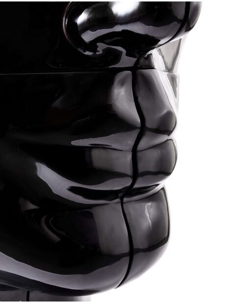 Statue Tête droite bas noire - 41x33x79 cm