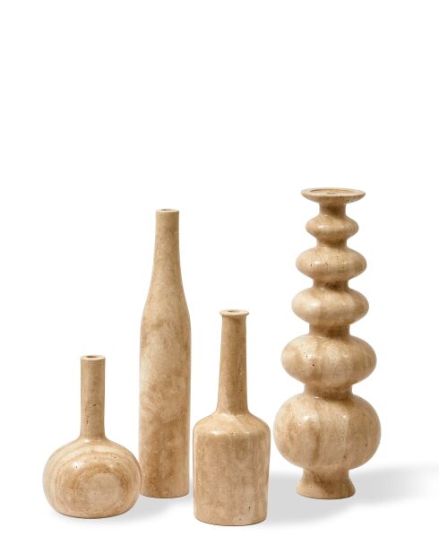 Bougeoir bouteille long beige - D8.5xH47 cm