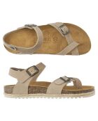 Elisa taupe fluwelen leren sandalen