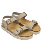 Ines taupe fluwelen leren sandalen