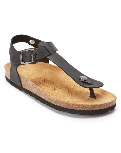 Sandales en cuir Leon noires
