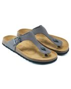 Graue Ledersandalen David aus Samt