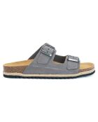 Grijze leren fluwelen muiltjes van Alberto