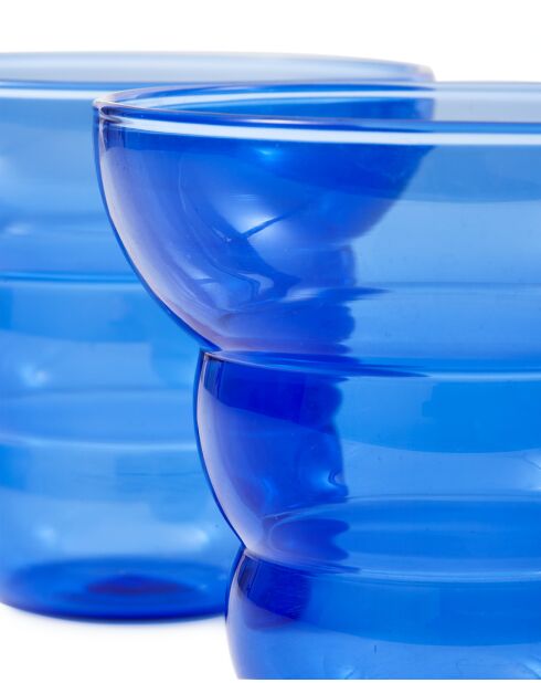 2 gobelets Mizu Kiri bleus - D10xH9 cm