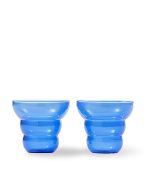 2 gobelets Mizu Kiri bleus - D10xH9 cm