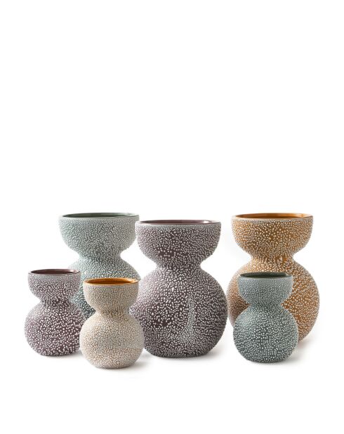 Vase Boolb dots orange S - D13.7xH20 cm