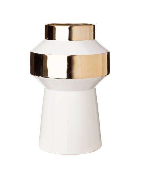 Vase Objet blanc et doré M - D24.5xH38 cm