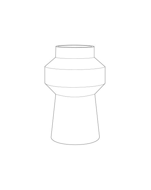 Vase Objet blanc et doré M - D24.5xH38 cm