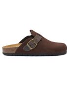 Sabots en velours de cuir Noé marron foncé