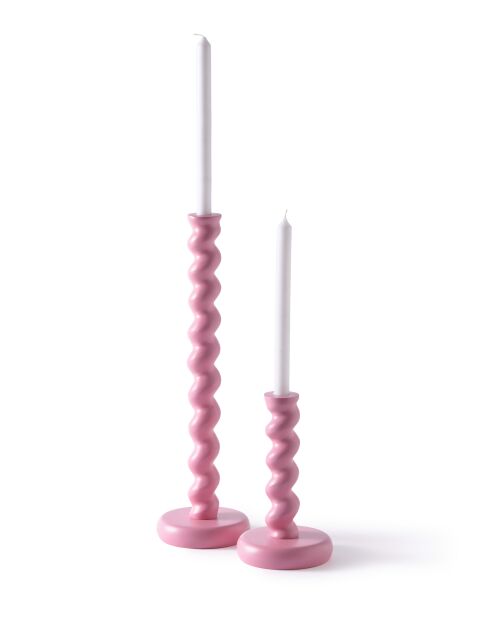 Portavelas Twister rosa claro M - D14xH24 cm