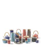 4 mehrfarbig gestreifte Espressotassen - D7xH5,5 cm